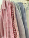 Cotton Stripes Collar Down